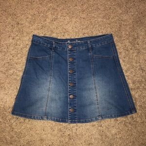 Button up denim skirt